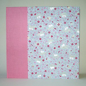 Large pink and blue bunnies photo album (approx. 12 inches square, 30 pages)