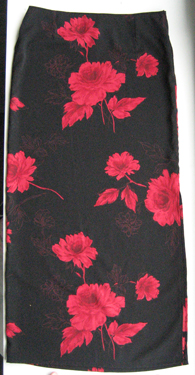 Skirt number eight, in a black and red floral print