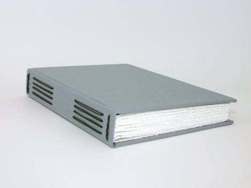 Blue long stitch and link stitch sketch book: spine view