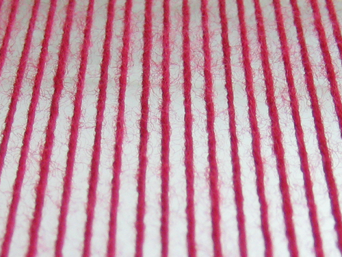Closeup of taut warp threads