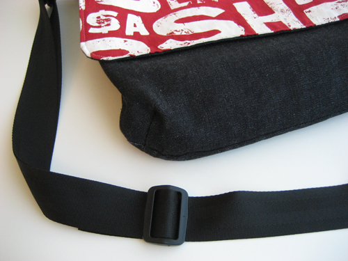 Messenger bag - strap and bottom detail