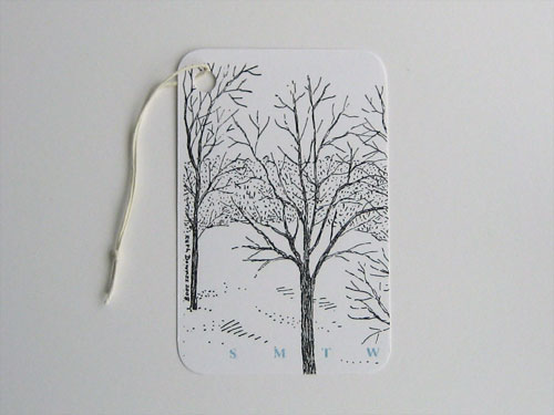 Gift card: barren trees in the snow, number two