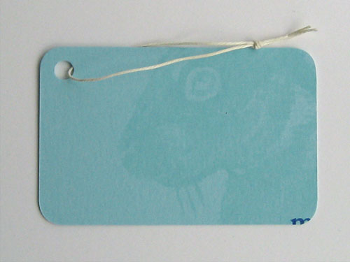 Gift card: low-contrast rabbit screened blue on blue