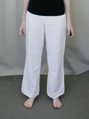White linen pants