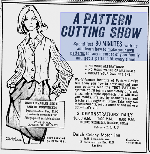 Newspaper ad for class on the Dot Pattern Method