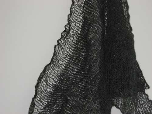 Black and grey scarf detail